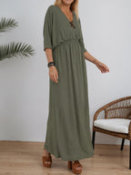 Chic Split V-Neck High-Waist Dress
