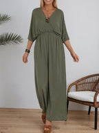Chic Split V-Neck High-Waist Dress