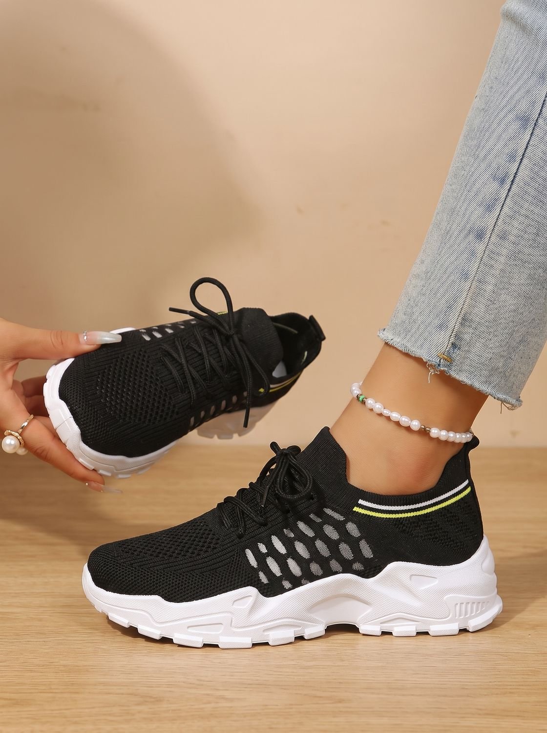 Women's Cozy Chunky Sneakers – Mesh Upper
