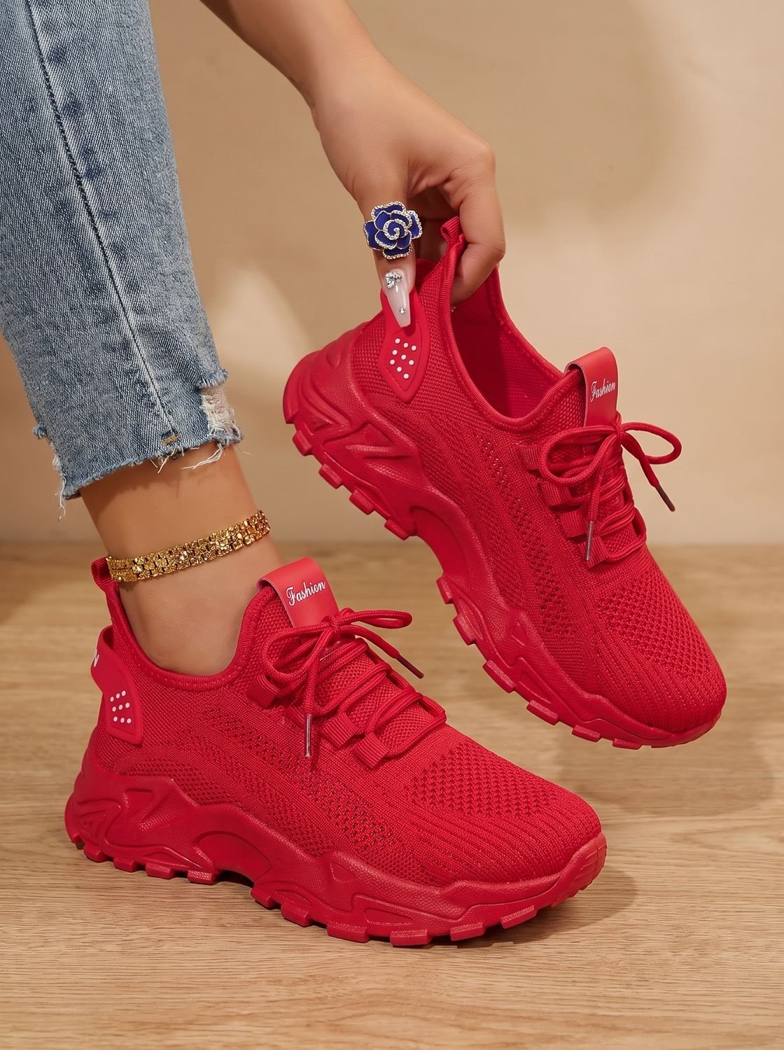 Women's Cozy Chunky Sneakers – Mesh Upper