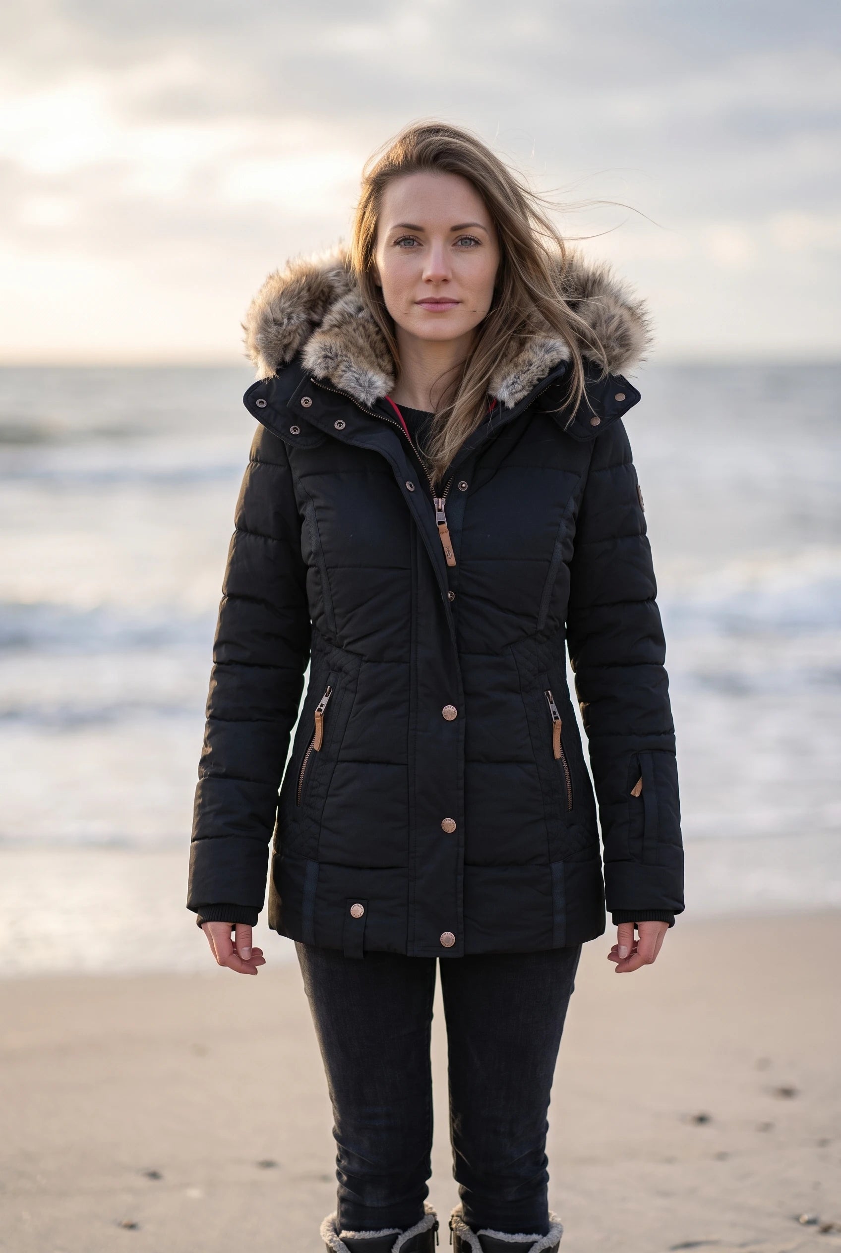 Veyzandra Women’s Winter Coat – Adjustable Hood