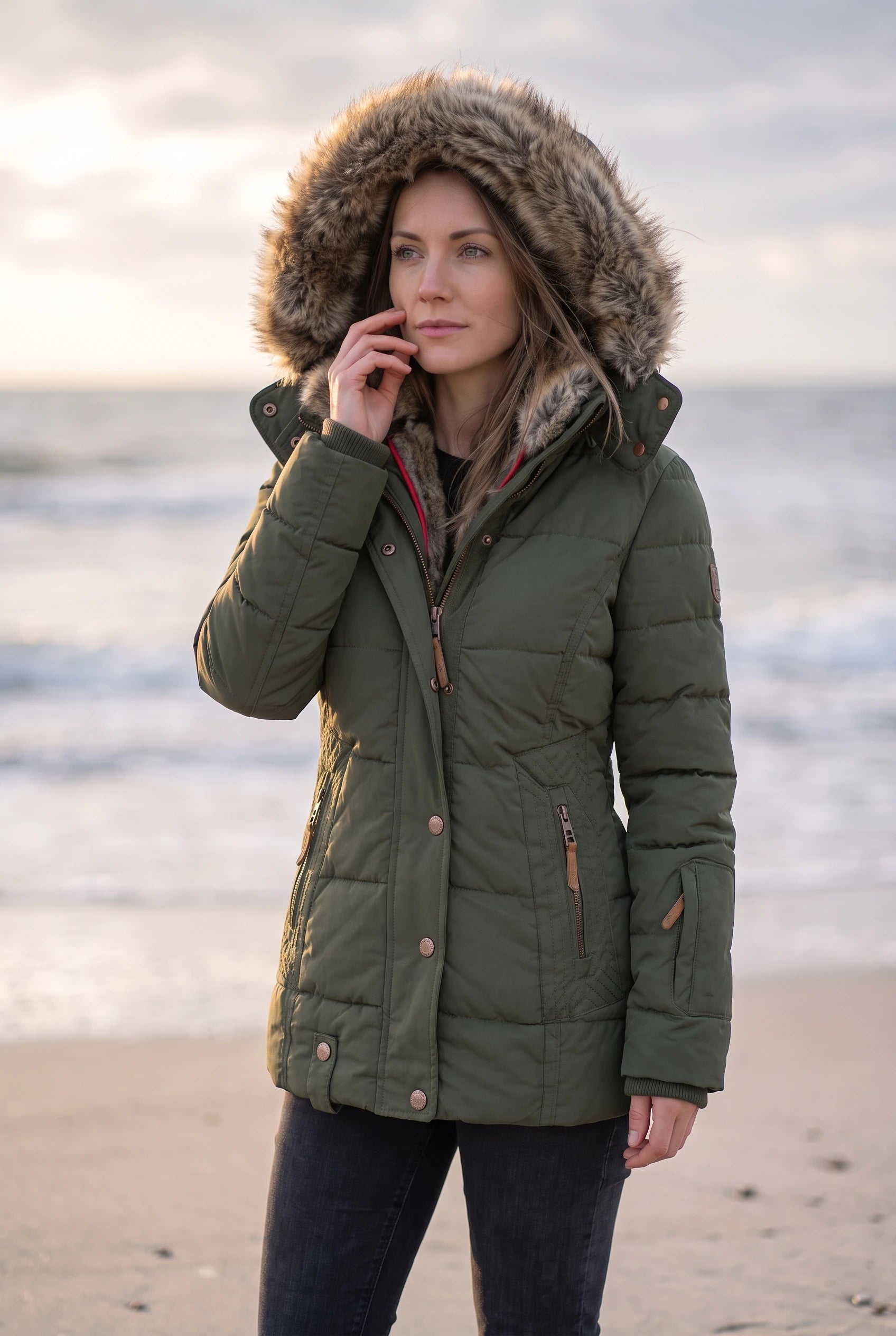 Veyzandra Women’s Winter Coat – Adjustable Hood