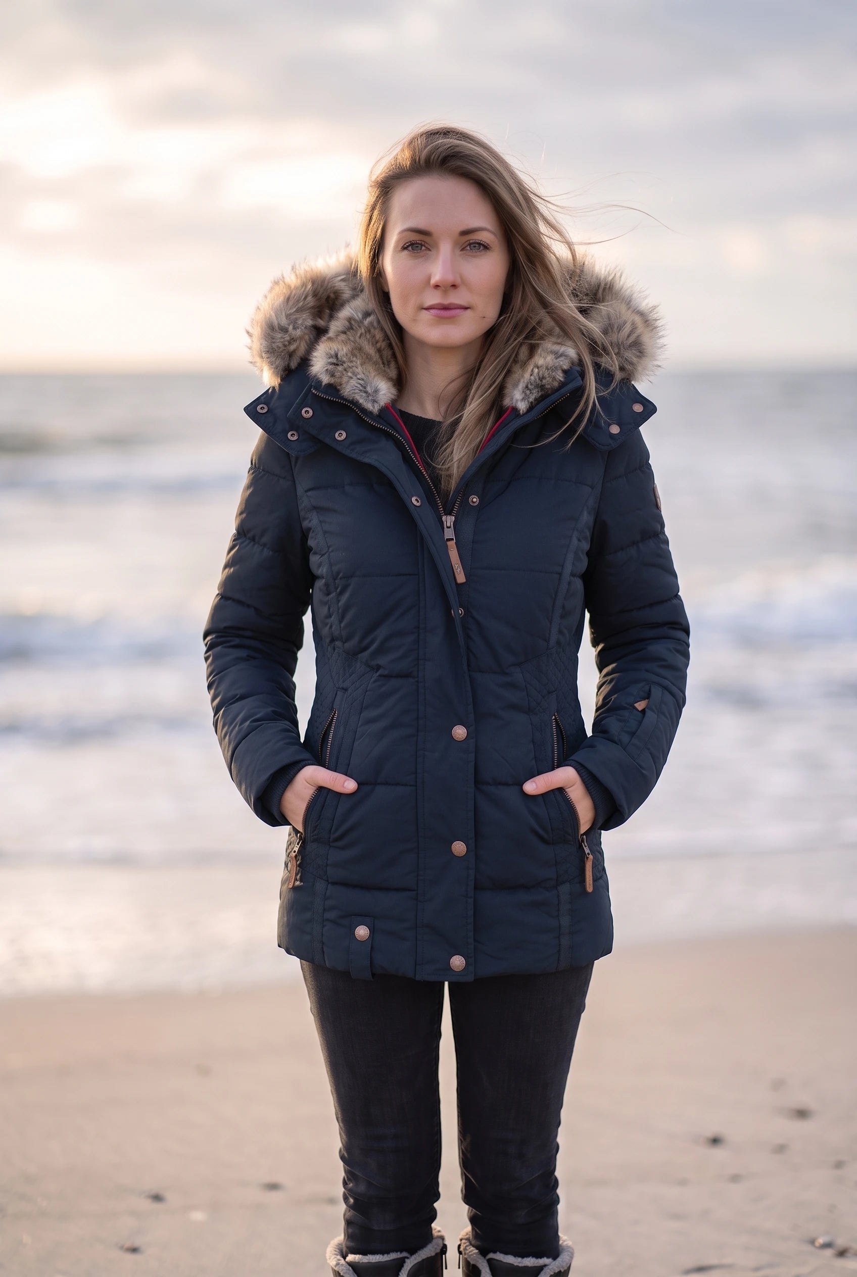 Veyzandra Women’s Winter Coat – Adjustable Hood