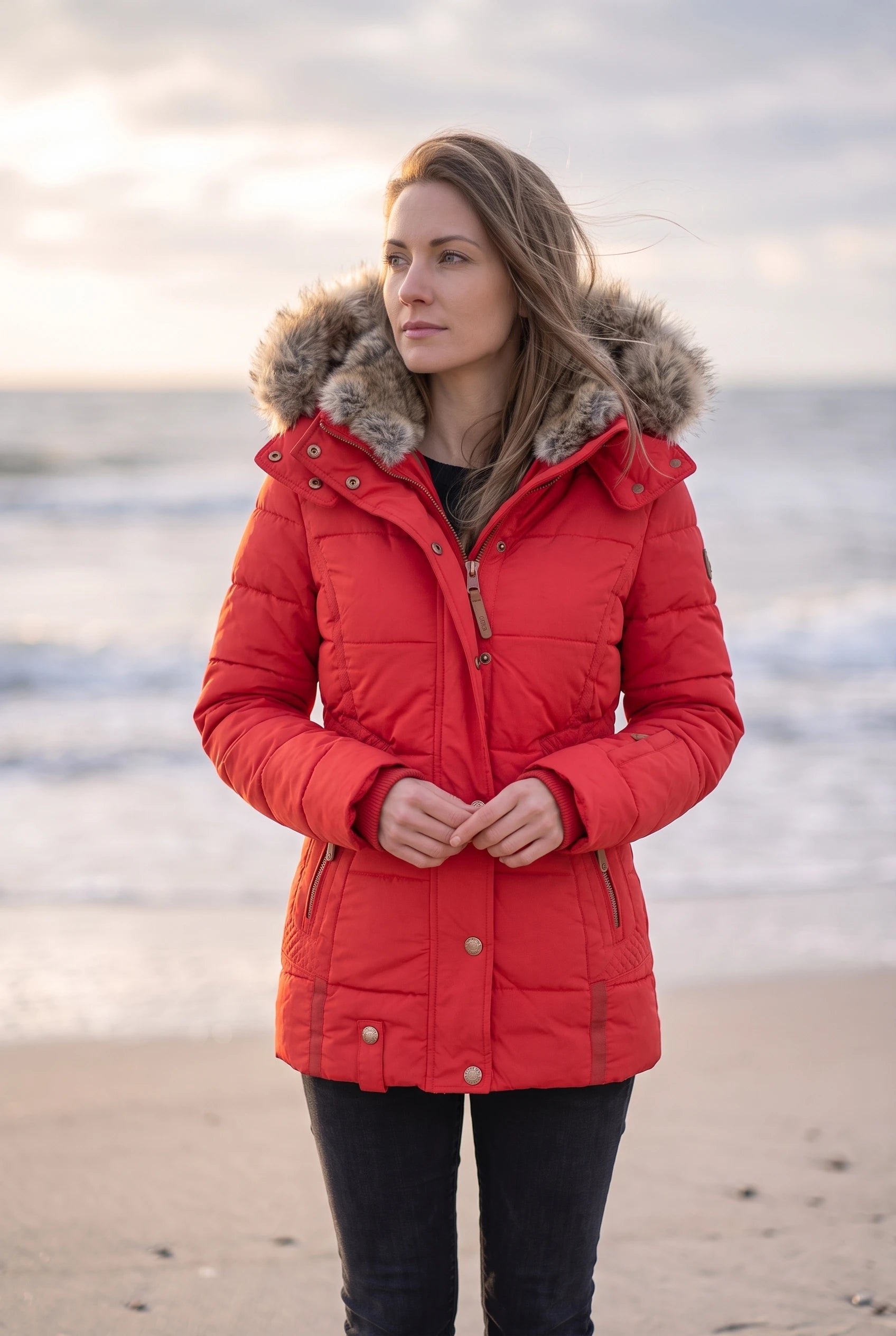 Veyzandra Women’s Winter Coat – Adjustable Hood