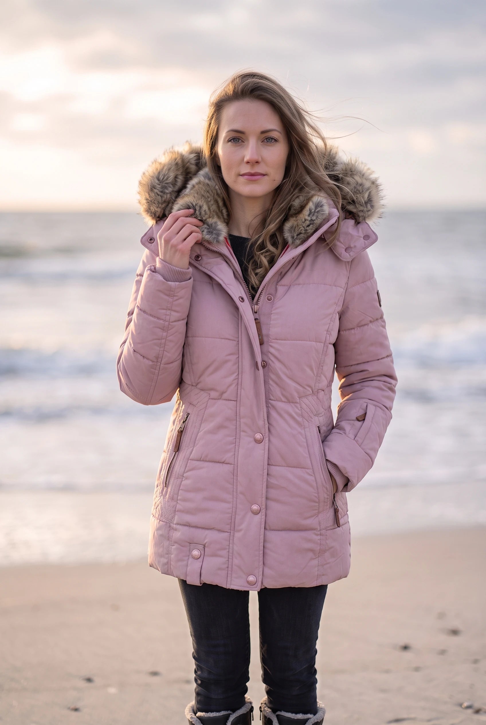 Veyzandra Women’s Winter Coat – Adjustable Hood