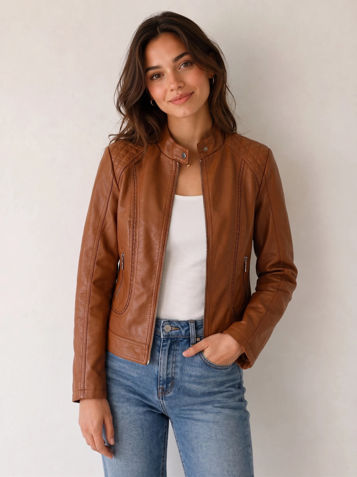 Elegant Leather Jacket for Women