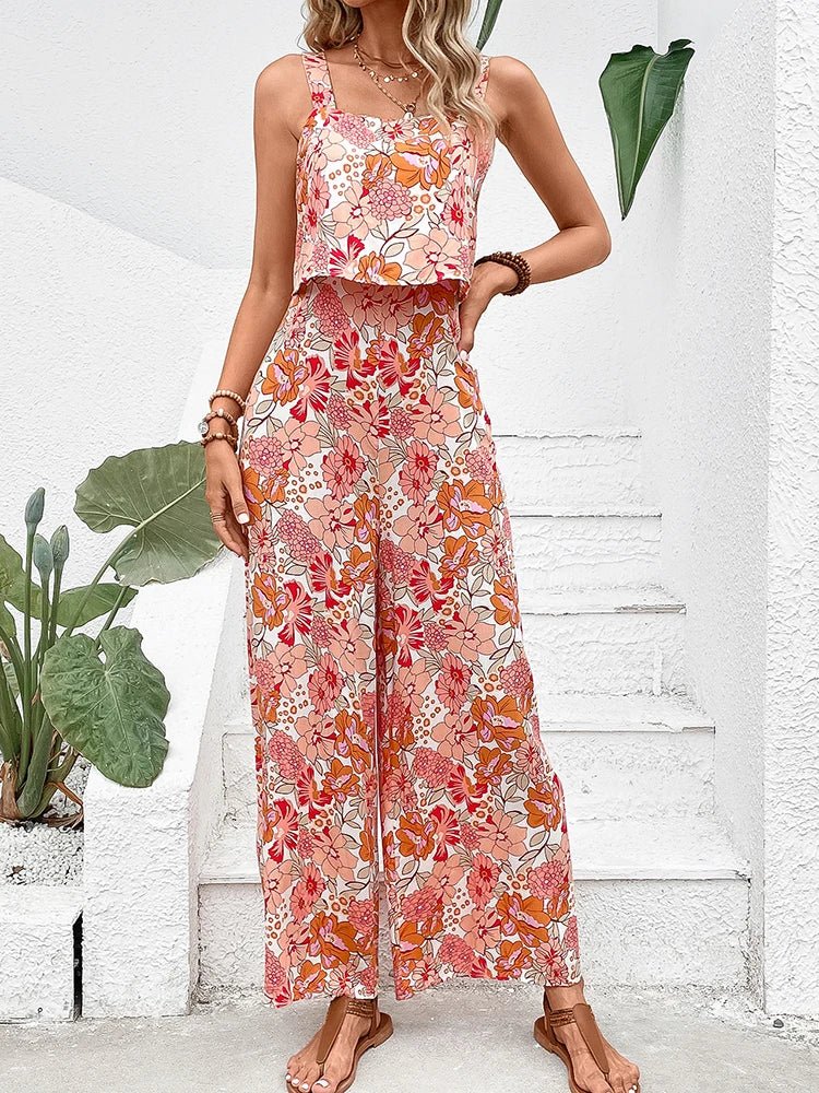 Valeria | Mono Floral De Pierna Ancha