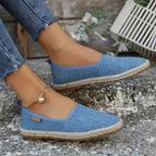 Women's Cozy Slip-On Espadrilles – Glitter Mesh
