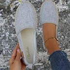Women's Cozy Slip-On Espadrilles – Glitter Mesh