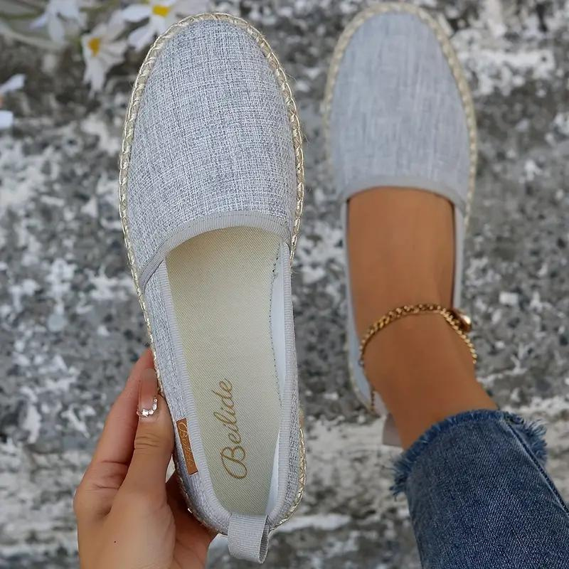 Women's Cozy Slip-On Espadrilles – Glitter Mesh