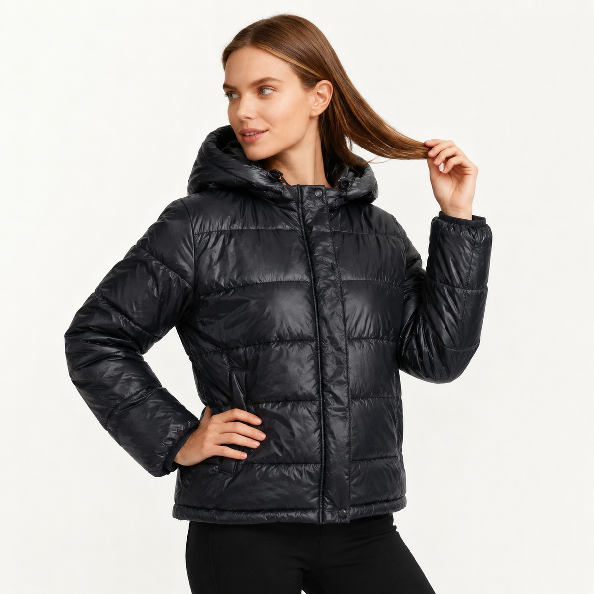Women's Chic Quilted Puffer Jacket – Side Pockets