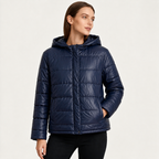 Women's Chic Quilted Puffer Jacket – Side Pockets