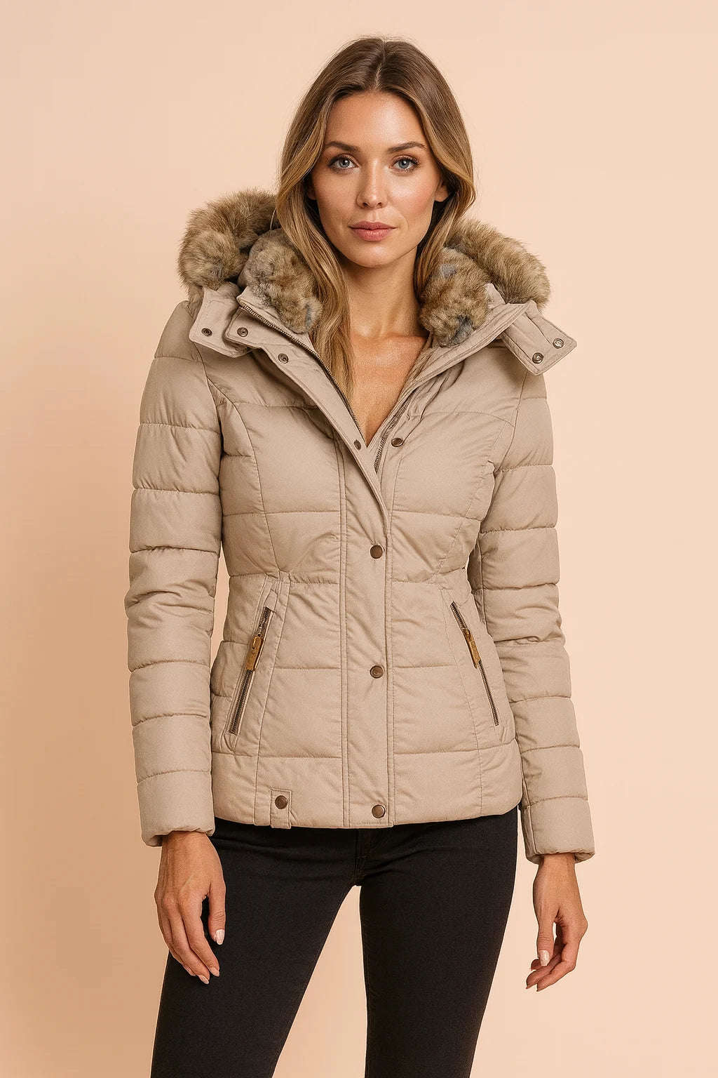 Veyzandra Women’s Winter Puffer Jacket – Adjustable Hood