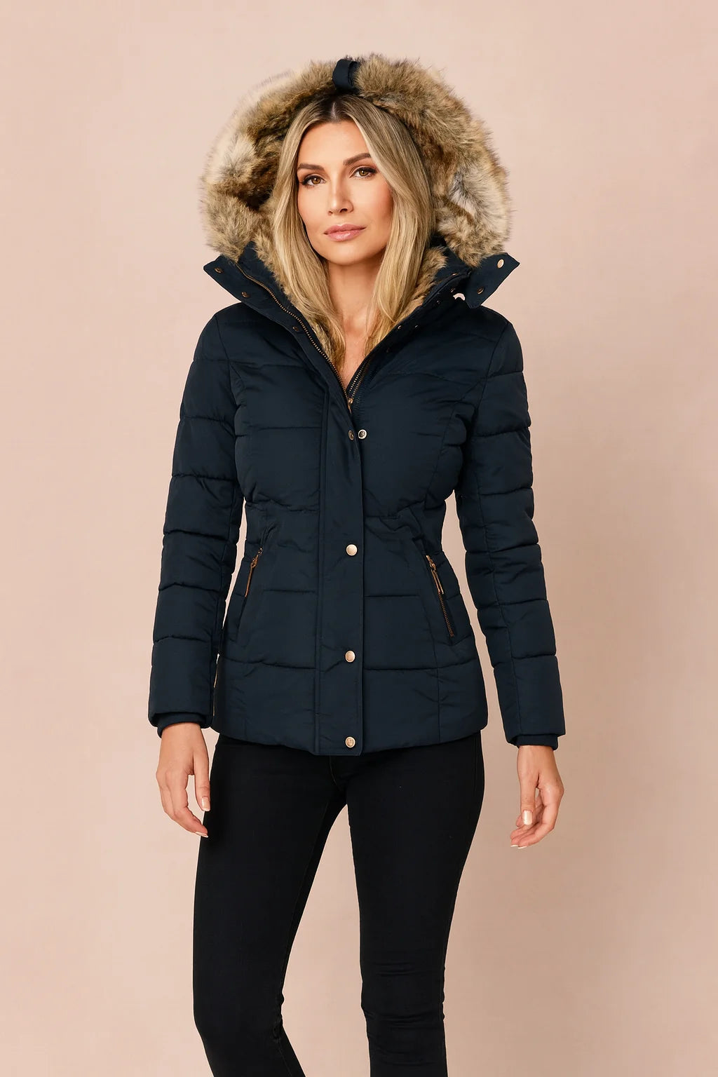 Veyzandra Women’s Winter Puffer Jacket – Adjustable Hood
