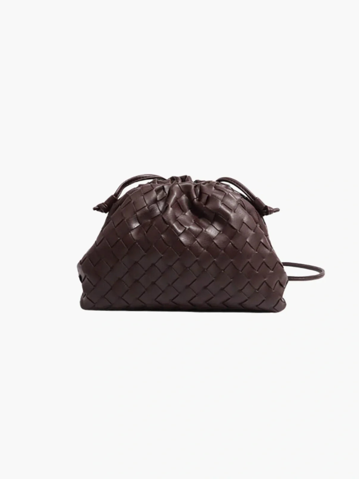 Faux Leather Braided Drawstring Bag - Everyday & Evening Style