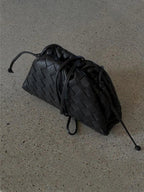 Faux Leather Braided Drawstring Bag - Everyday & Evening Style