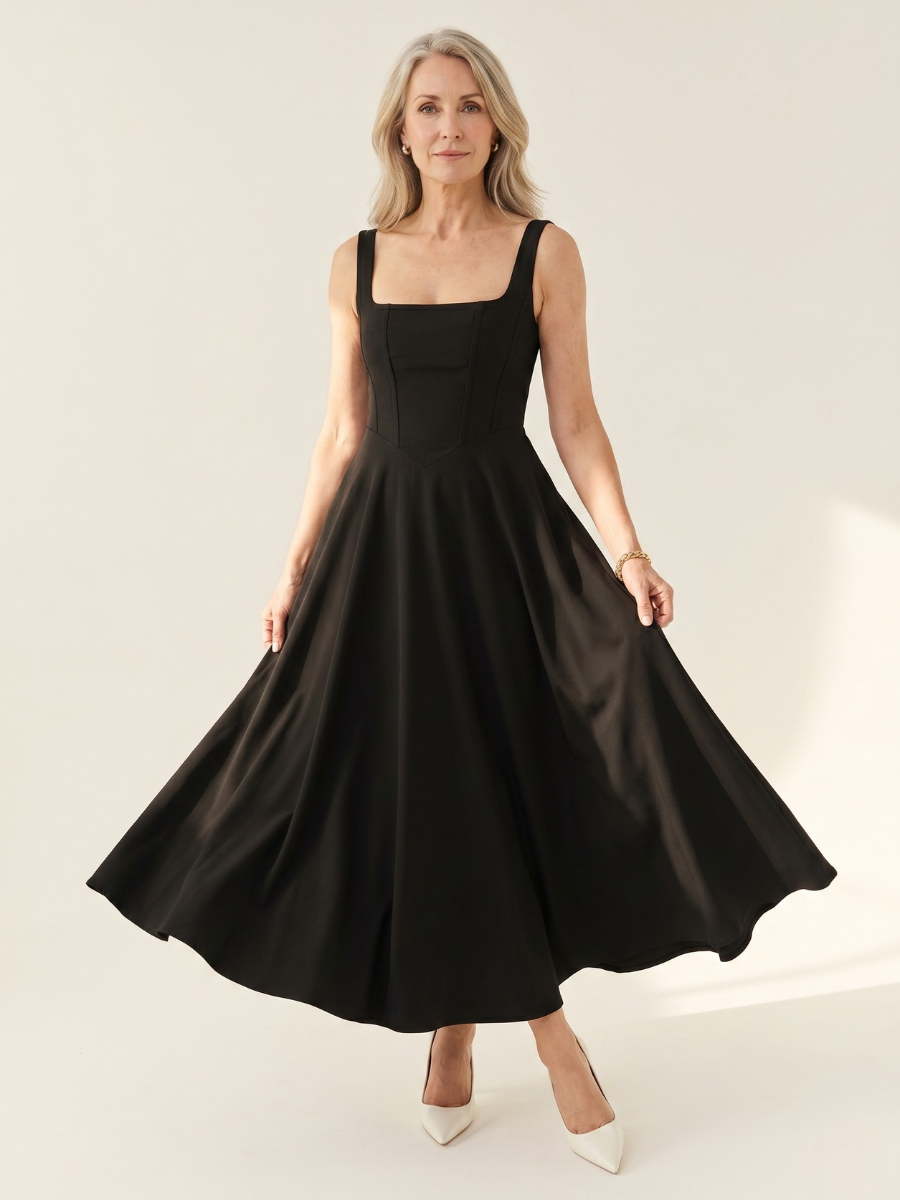 Grace Square Neck Midi Dress
