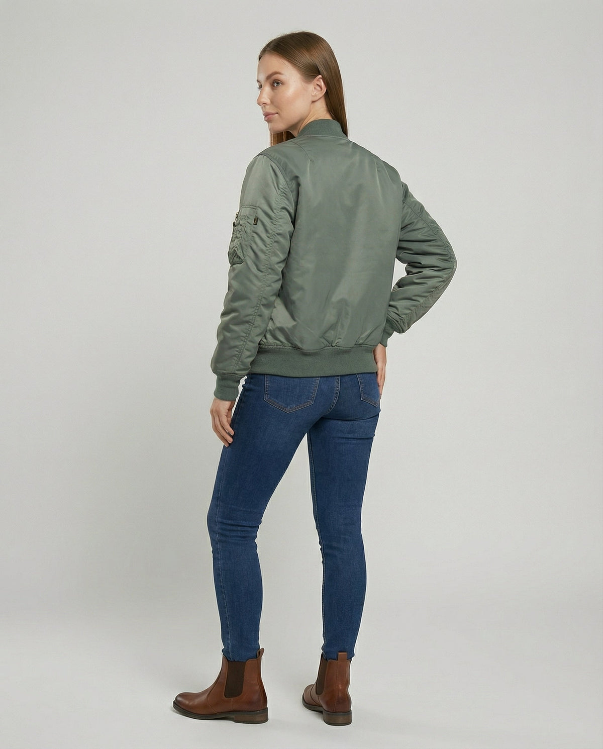 Women's Chic Bomber Jacket – Ribbed Trim