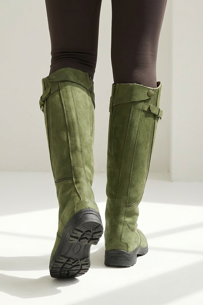 Women's Cozy Knee High Rain Boots – Non-Slip