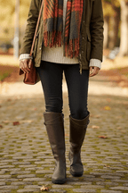 Women's Cozy Knee High Rain Boots – Non-Slip