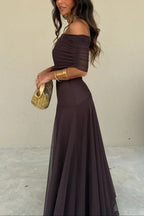 Brittany Women's One-Shoulder Mesh Maxi Dress for Summer