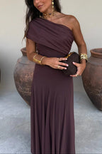 Brittany Women's One-Shoulder Mesh Maxi Dress for Summer