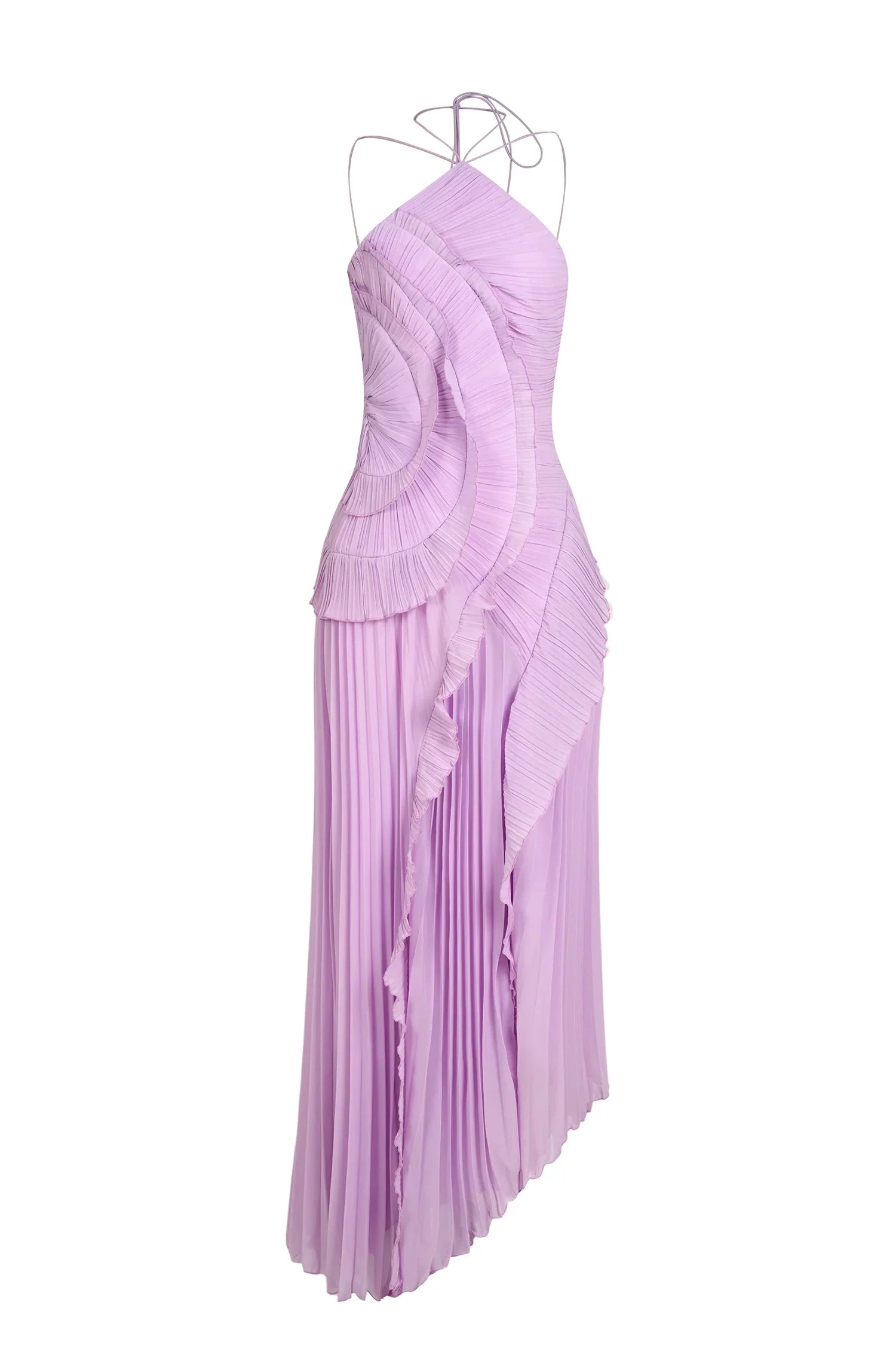 Eliza Pleated Ruffle Midi Dress - Sleeveless Flowy Fit