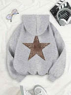 Women's Cozy Star Print Hoodie – Back Motif