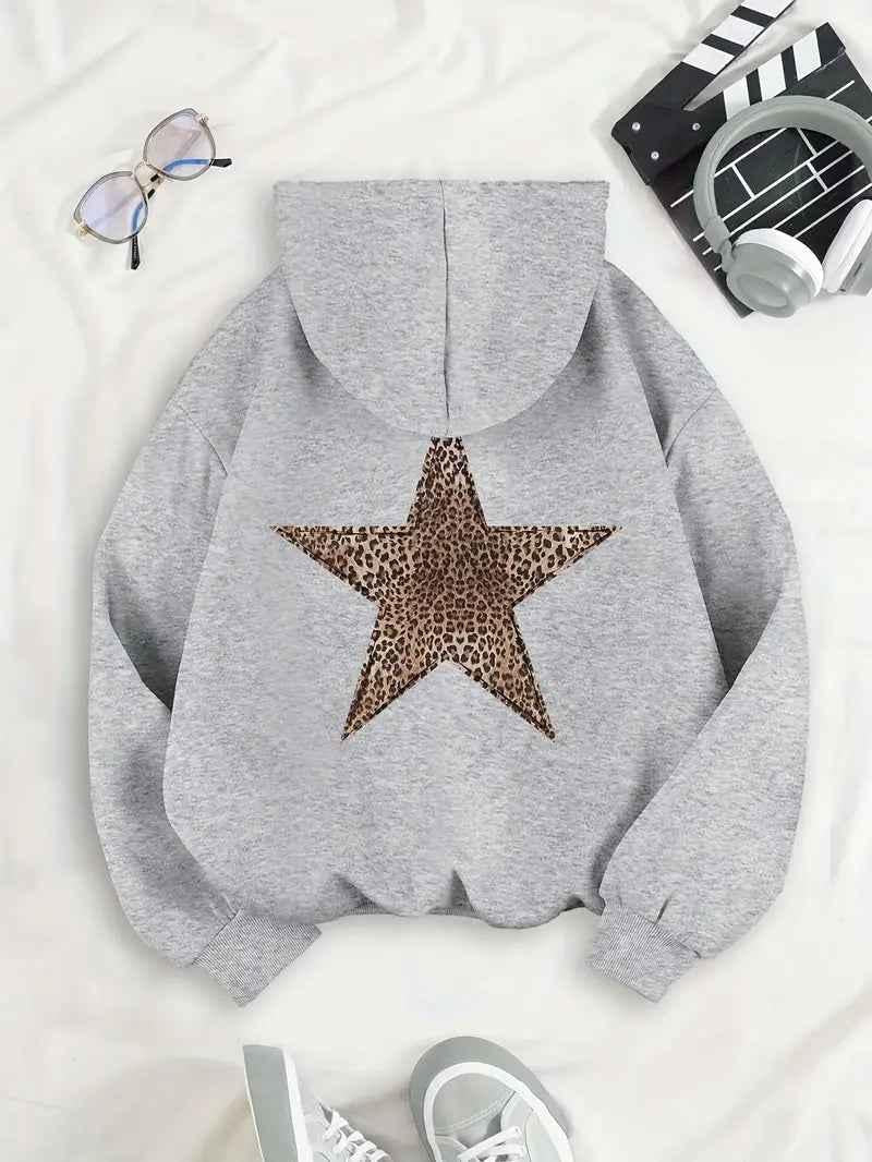 Women's Cozy Star Print Hoodie – Back Motif