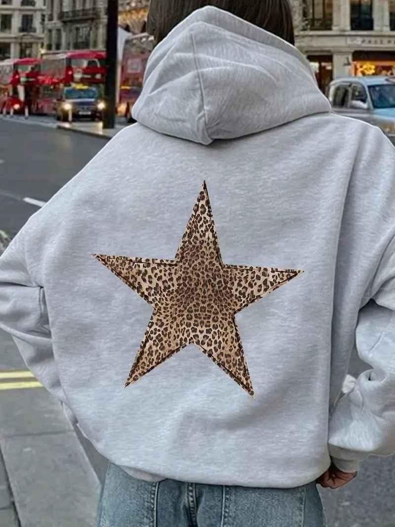Women's Cozy Star Print Hoodie – Back Motif