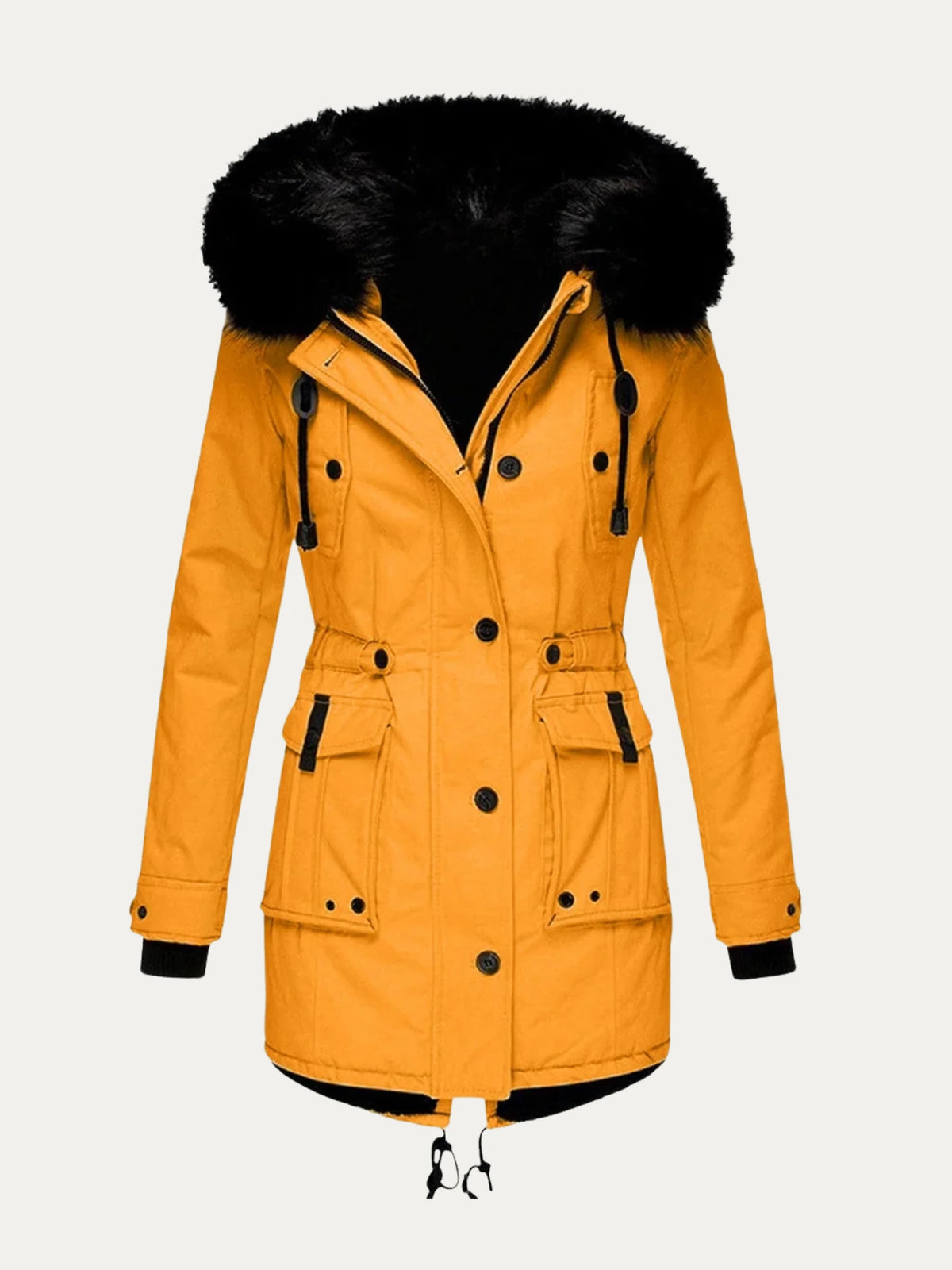 Isabella | Cozy Winter Coat – Faux Fur Hood