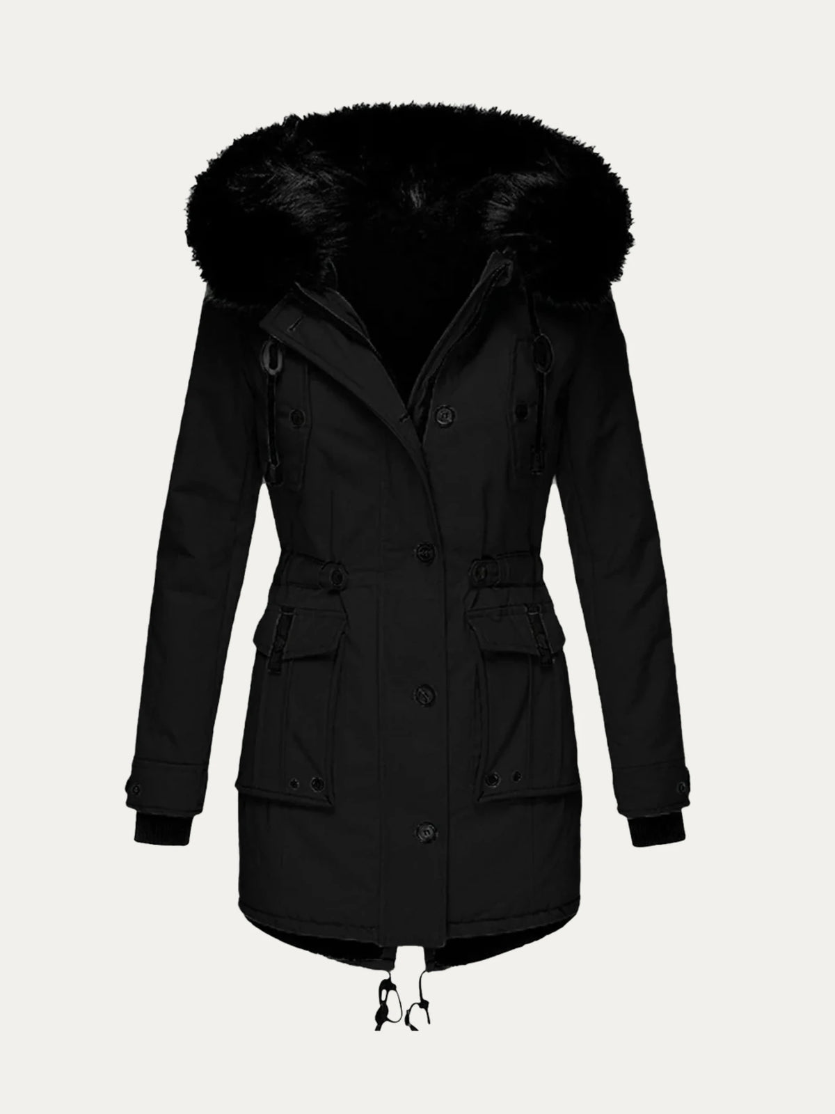 Isabella | Cozy Winter Coat – Faux Fur Hood