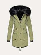 Isabella | Cozy Winter Coat – Faux Fur Hood