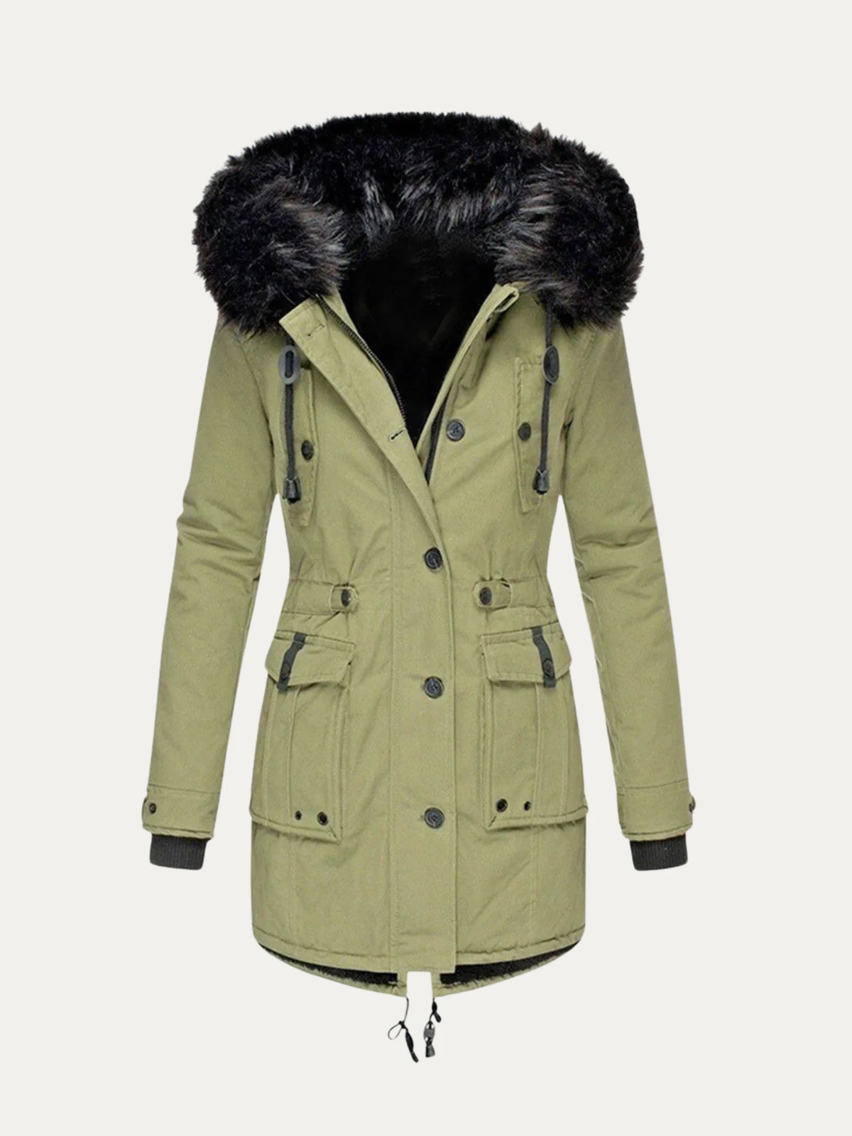 Isabella | Cozy Winter Coat – Faux Fur Hood