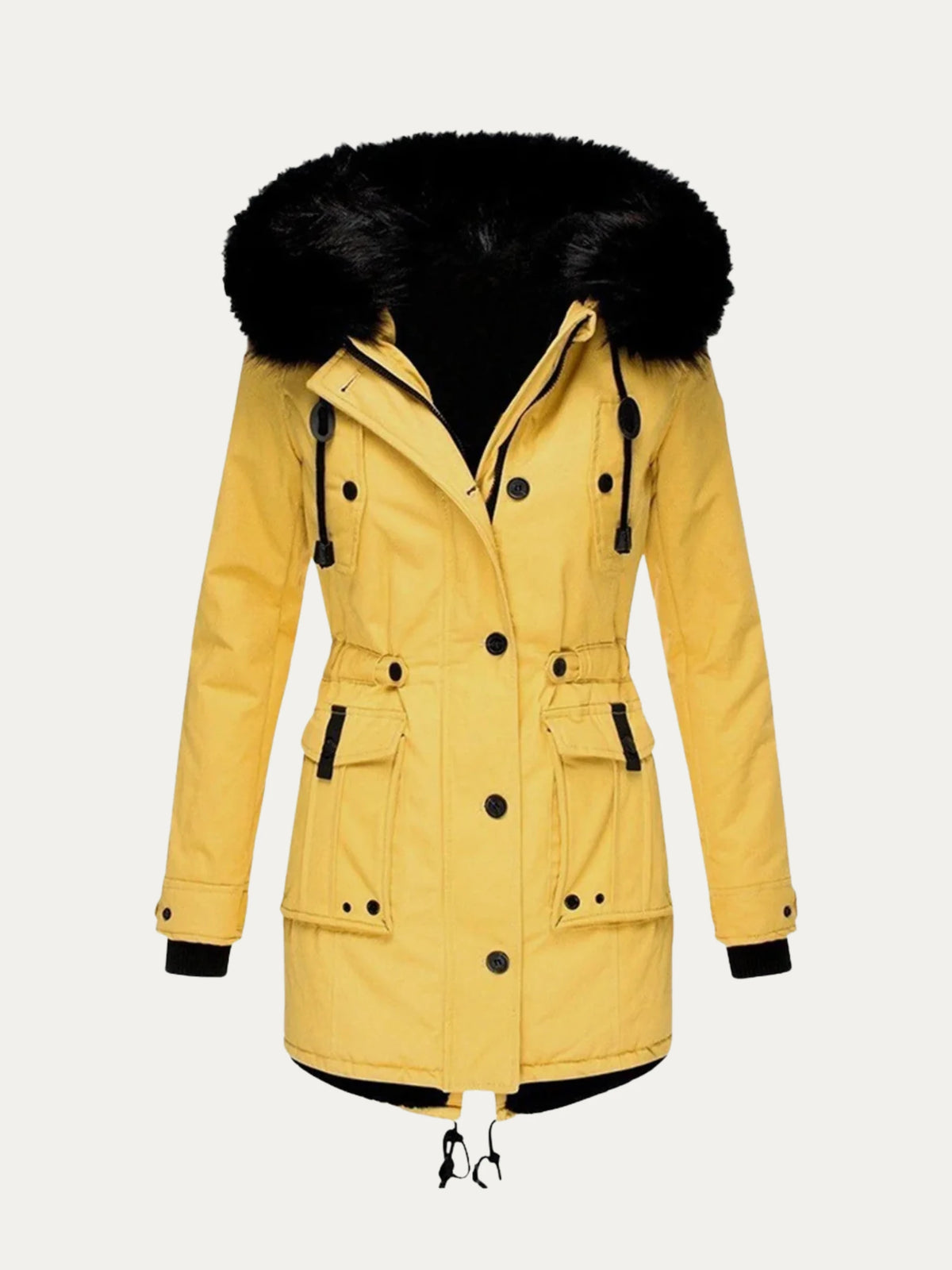 Isabella | Cozy Winter Coat – Faux Fur Hood