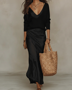 Aria Satin Midi Set – Coordinating Knit