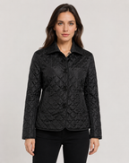 Women's Elegant Quilted Jacket – Button Front