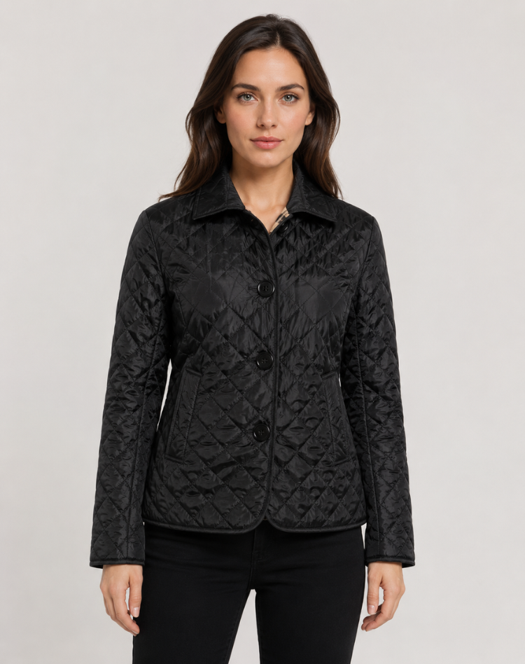 Women's Elegant Quilted Jacket – Button Front