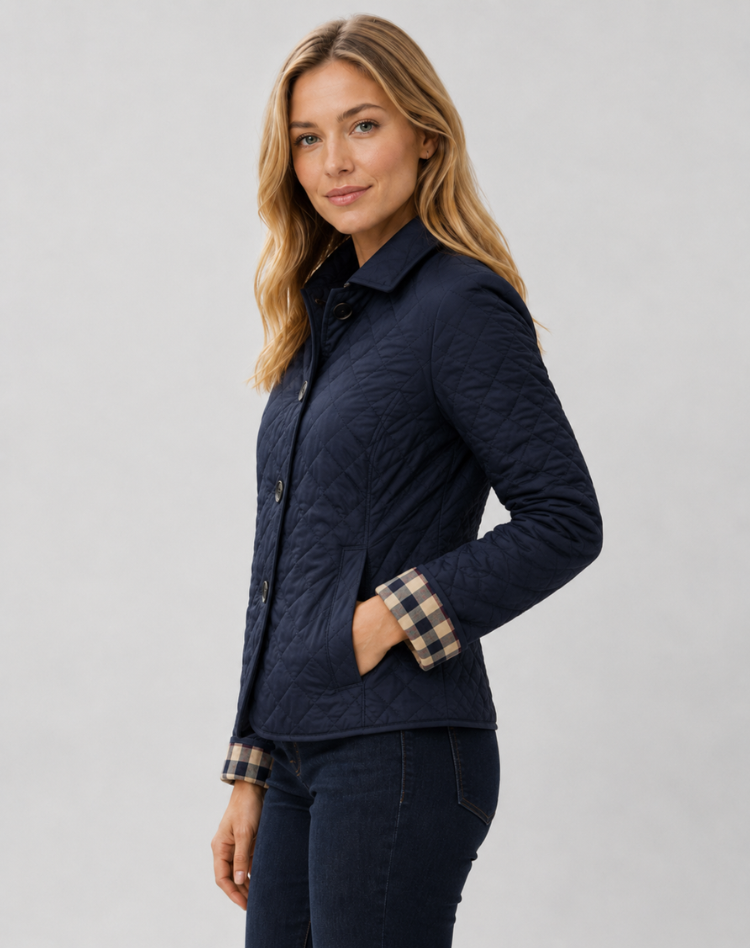Women's Elegant Quilted Jacket – Button Front