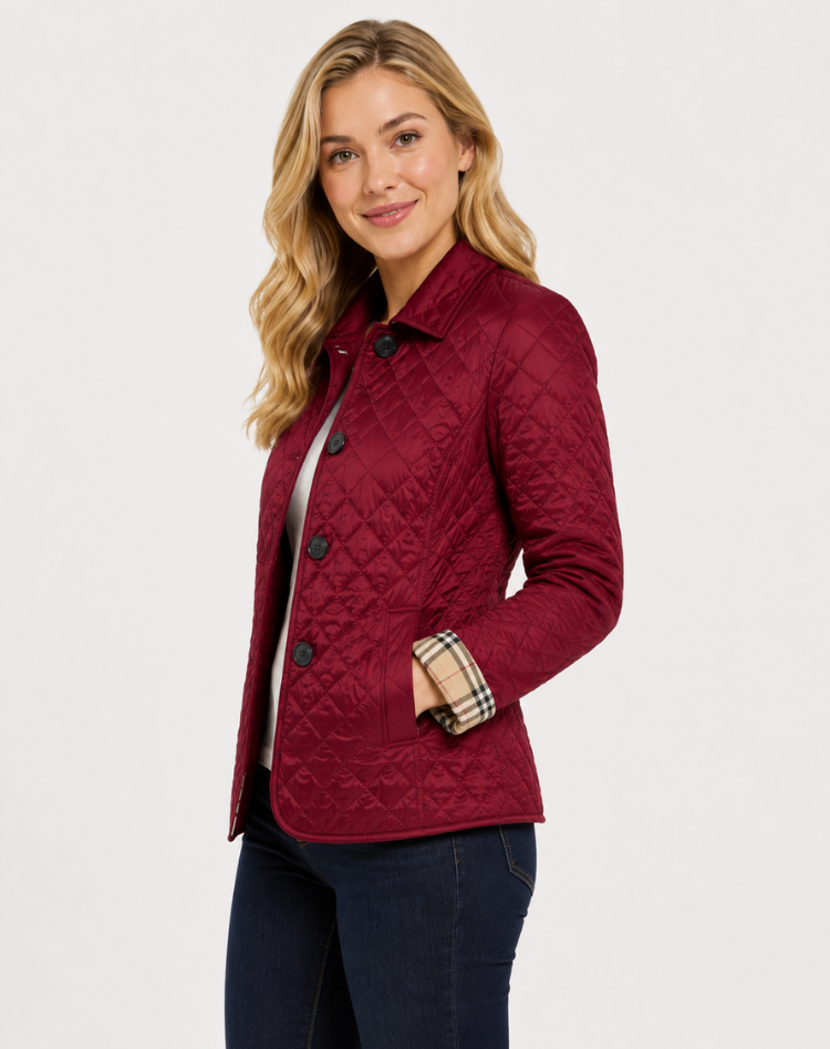 Women's Elegant Quilted Jacket – Button Front