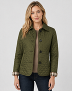 Women's Elegant Quilted Jacket – Button Front