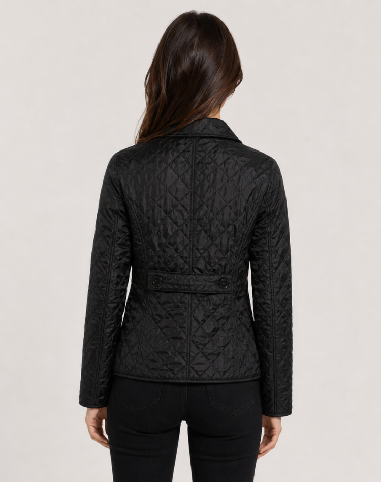 Women's Elegant Quilted Jacket – Button Front