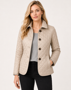 Women's Elegant Quilted Jacket – Button Front