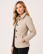 Women's Elegant Quilted Jacket – Button Front