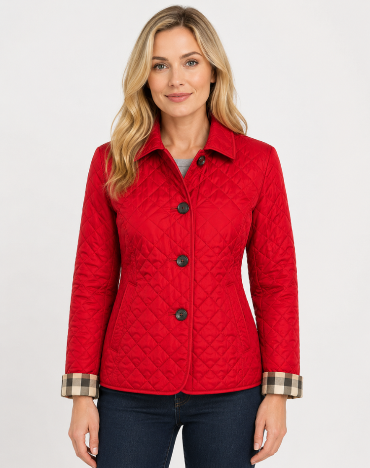 Women's Elegant Quilted Jacket – Button Front