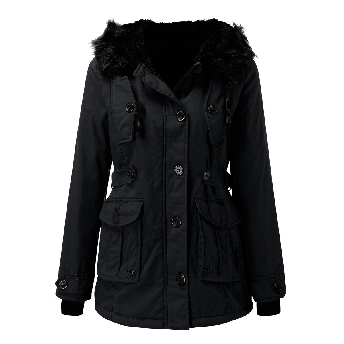 Isabella | Cozy Winter Coat – Faux Fur Hood