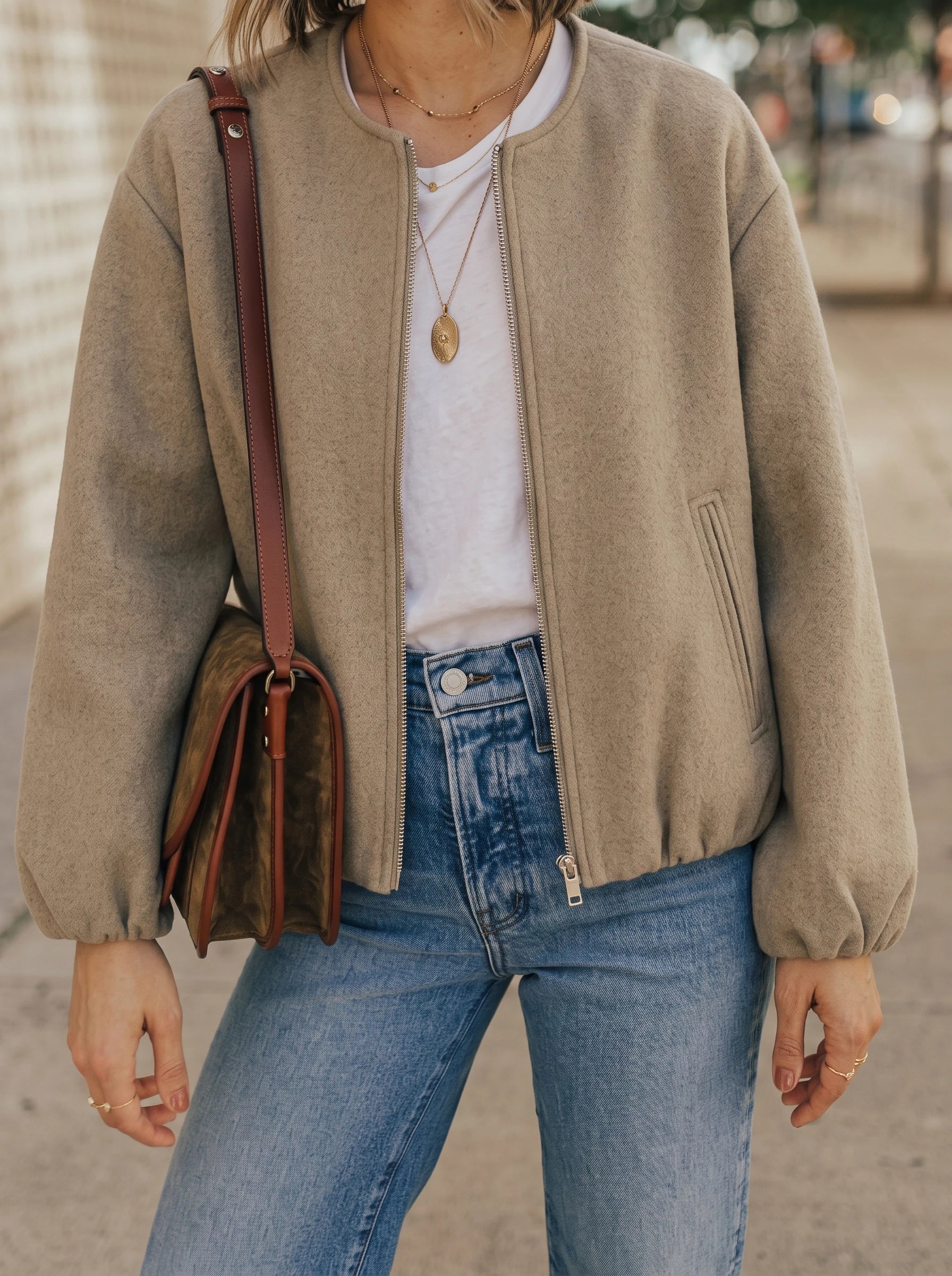 Women's Light Bomber Jacket – Zip Front
