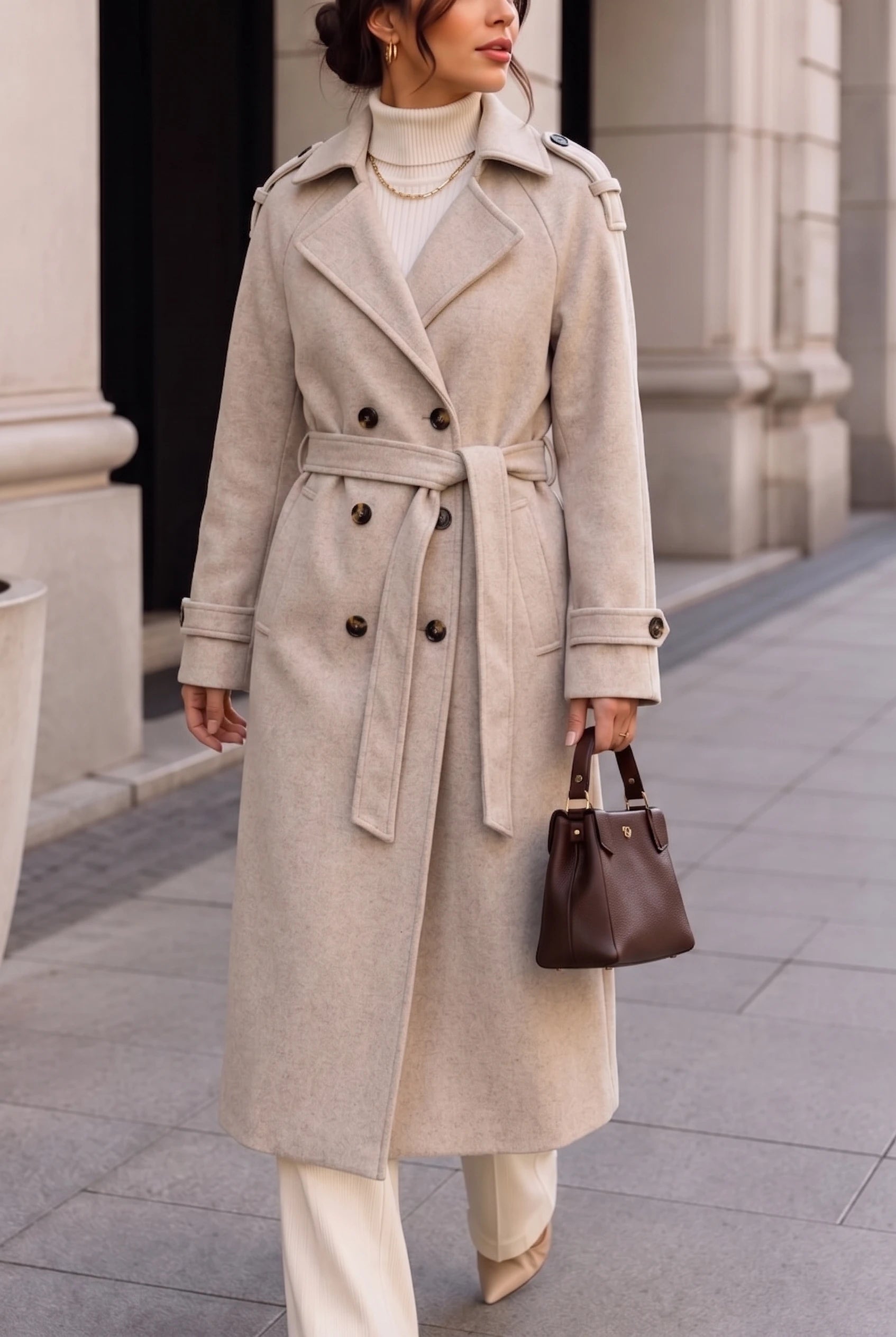Women's Double Breasted Long Coat