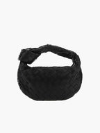 Mini Faux Leather Knot Bag - Braided Evening Clutch