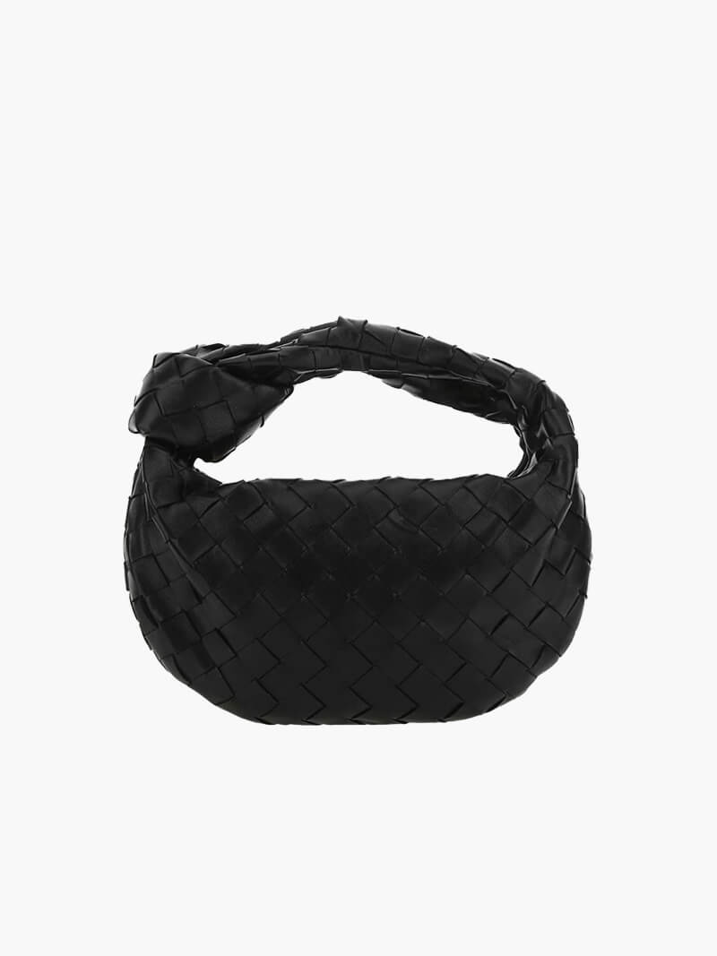 Mini Faux Leather Knot Bag - Braided Evening Clutch